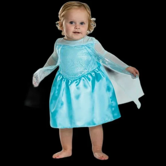 DISNEY PRINCESS FROZEN ELSA Fancy Dress Costume BABY GIRL SIZE 12-18 MONTHS NEW - Picture 1 of 9